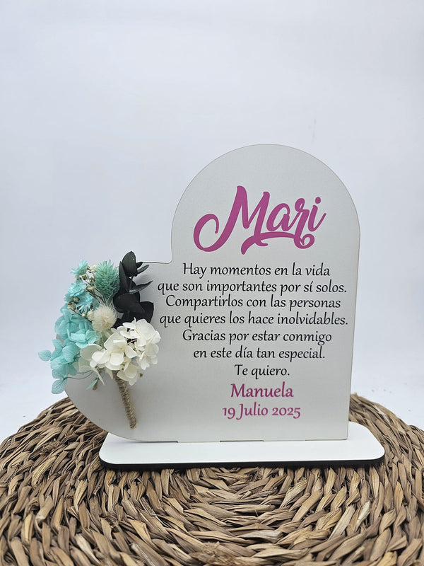 Corazón flores preservadas