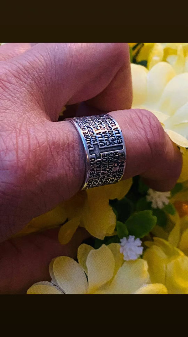 Sortija padre nuestro plata de ley